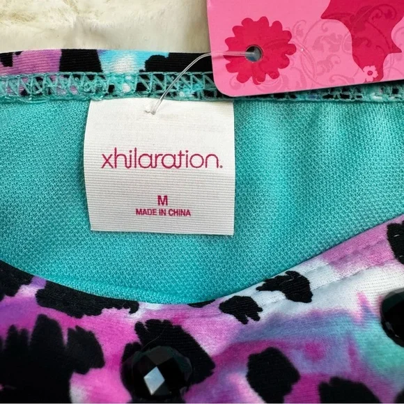 Xhilaration Multicolor Leopard Print Bikini Size Medium Sequins on Suit NWT - Picture 8 of 10